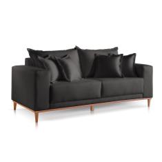 Sofá 2 Lugares Fixo Living Mirage Suede Preto 2m