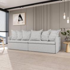 Sofá Retrátil e Reclinável 4 Lugares 280cm Dália Cabecasa Madeiramadeira Mescla Prata