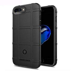 Capa para iPhone 7 Plus/iPhone 8 Plus, capa resistente, material TPU de fibra de carbono, macio, antiderrapante, capa antiimpressões digitais, capa totalmente protetora para iPhone 7 Plus/iPhone 8