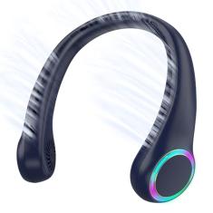 GULAKI Ventilador de pescoço portátil, ventilador pessoal com bateria de 4000 mAh, ventilador de pescoço recarregável com 3 velocidades e 64 luzes frias, presentes de aniversário para homens, mulheres