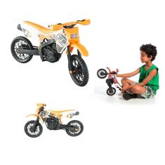 Moto Cross De Brinquedo Grande Mega Realista Trilha Laranja