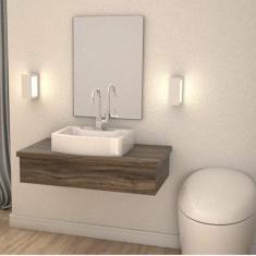 Bancada para Banheiro 80cm com Cuba Aria Rt41 e Espelheira 801W Metróp