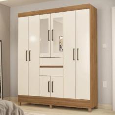 Guarda Roupa Casal 8 Portas Com Espelho e 2 Gavetas Paranaguá - Demóbi