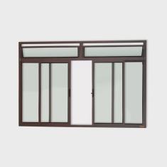 Janela Plus 4 Folhas com Bandeira Vidro Liso 120cm x 200cm Brimak