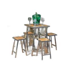 Conjunto De Mesa E 4 Cadeiras Para Varanda Ou Área Externa - Metalcrom