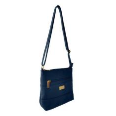 Bolsa Transversal Topgrife Couro Azul Marinho, Couro, Transversal, Pre
