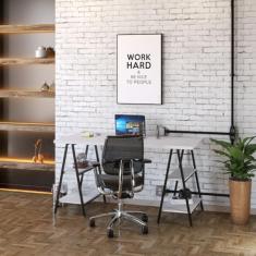 Mesa para Escritório Cavalete 1.50m Estilo Industrial Kuadra Kuadra