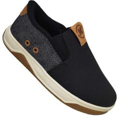 Tênis Casual com Tira Colante Infantil Menino Molekinho 2623.102 Cinza Preto-Masculino