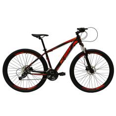 Bicicleta aro 29 Ksw Xlt 27v K7 Freio A Disco Hidráulico Garfo Com Trava - Preto/Vermelho/Laranja