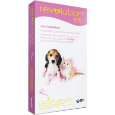 Antipulgas e Carrapatos Zoetis Revolution 6% para Cães e Gatos até 2,5 Kg - 1 Ampola de 0,25 mL