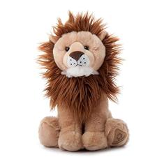 O animal de pelúcia do leão do zoológico de acariciar, presentes para crianças, animais selvagens do zoológico Onez, brinquedo de pelúcia do leão 12 p