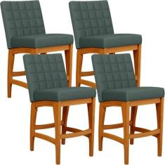 Kit 04 Banquetas Baixa Cozinha Bancada Bar Sala Jantar Fixa Mila L02 L