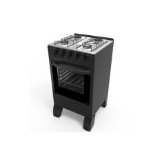 Fogão Braslar 4 Bocas New Sirius Black Manual Sem Tampa Mesa Inox Forno com Termocoupla Preto