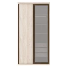 Guarda-Roupa Solteiro com Espelho Reflecta Elite I 2 pt 3 gv Marrom e Bege
