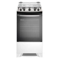 Imagem de Fogão 4 bocas de piso Electrolux Branco Efficient com Mesa Inox PerfectCook e VaporBake - Branco