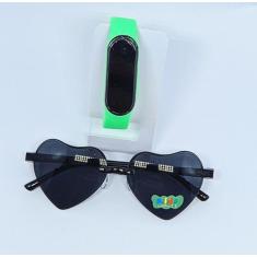 Kit Relógio Infantil Led Bracelete Silicone Ajustável esporte + Óculos