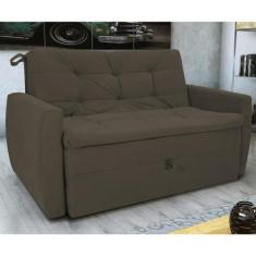 Sofá Cama 2 Lugares Bray Suede Cappuccino - Mais de Casa