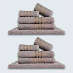 Jogo De Toalhas 10 P?s Cole??o Montreal 100% Algod?o Cinza+cinza