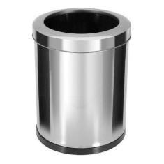 Lixeira Em Inox Com Aro Inox 13,5 Litros - JSN, Cinza