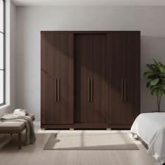 Guarda-Roupa Casal Bartira Napoli UP 6 Portas de Bater 4 Gavetas Internas MDP - 234,5cm de Largura