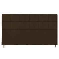 Cabeceira Estofada Damares 195 Cm King Size Suede Marrom