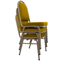 03 Cadeiras para Hotel e Auditório Linha Hotel Amarelo