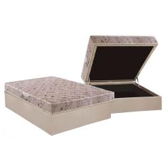 Conjunto Box Baú Casal: Colchão Espuma Herval D28 St .Louis + Base CRC Suede Clean (138x188)