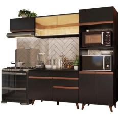 Cozinha Completa Reims com Armário e Balcão Preto Madesa