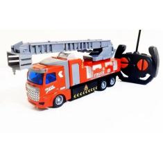 Brinquedo Caminhão Bombeiro Super Truck Com Controle Remoto