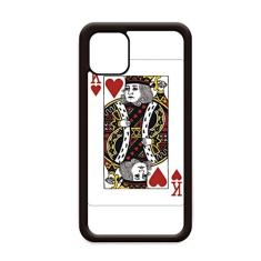 Capa com estampa de cartas de baralho de coração K para iPhone 12 Pro Max para Apple Mini Mobile Case Shell
