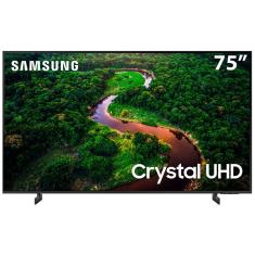 Smart TV 75" Crystal 4K Samsung CU8000, Dynamic Crystal Color, Gaming Hub, Design AirSlim, Tela sem limites, Alexa built in, Controle Remoto Único