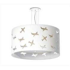 Lustre Infantil Tom Luz Pendente Aviões Duplo Crú 30x16cm