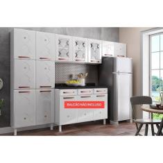 Kit De Cozinha Modulada 3 Peças Mirage New (2 Armários + 1 Paneleiro) Cpt114 Branco - Telasul