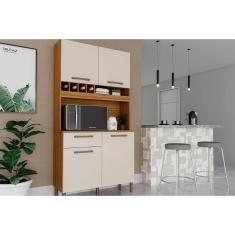 Cozinha Completa Pinot 4 Portas E 1 Gaveta 73cm Amendoa/off White - Ronipa