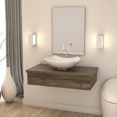 Bancada para Banheiro 80cm com Cuba Abaulada L42 800w Metrópole - Comp