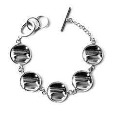 DIYthinker Pulseira com textura de linha irregular com pincel, joia