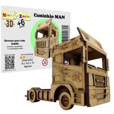 Brinquedo Quebra Cabeça 3D Caminhão MAN Mdf - Monte & Eduque