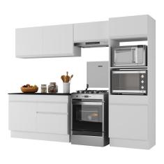 Armário De Cozinha Compacta 4 Peças Com Rodapé Mp2193 Made Multimóveis Branco Branco