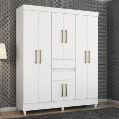 Guarda Roupa Casal 8 Portas Munique Demóbile Branco Branco
