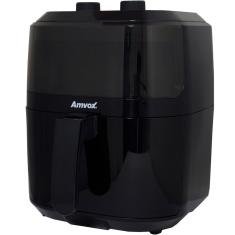 Fritadeira AirFryer Sem Óleo 5 Litros Panela Elétrica 1400W Timer Preta Amvox Arf 1250