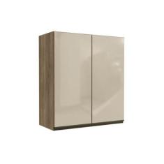 Armário Aéreo Cozinha Modulado Maxxi G765 2 Portas c/ Vidro Nogal - Ka