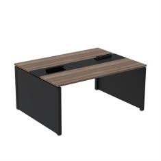 Mesa De Plataforma Dupla Para 2 Pessoas Corporativa 160x140-2p Walnut-preto