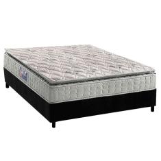 Cama Box Viúva: Colchão Espuma D33 Orthosono + Base Crc Suede Black (128x188)