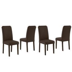 Conjunto 4 Cadeiras Lisboa Imbuia/ Marrom - Moveis Arapongas