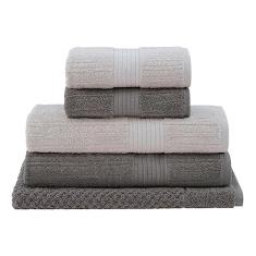 Jogo Toalhas Banho Buddemeyer 5p Fio Penteado Bege 0118