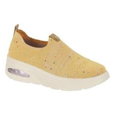 Tenis Feminino Modare Slip On Tecido Knit Calce Fácil Amortecedor em Gel-Feminino