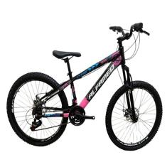 Bicicleta Aro 26 Alfameq Atake Câmbios Importados 21v Slide Preto Rosa