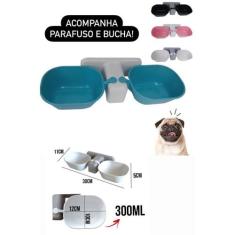 Comedouro Duplo Ergonomico Elevado de Parede Decor Para Cães Gato e Ro