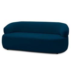 Sofá 3 Lugares Living Orgânico Sala De Estar 170cm Conka F05 Veludo Azul - Mpozenato