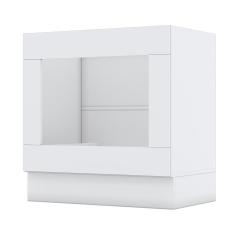 Balcão Forno De Embutir 80cm Americana Branco Com Tampo Calcare - Móveis Henn Branco-calcare